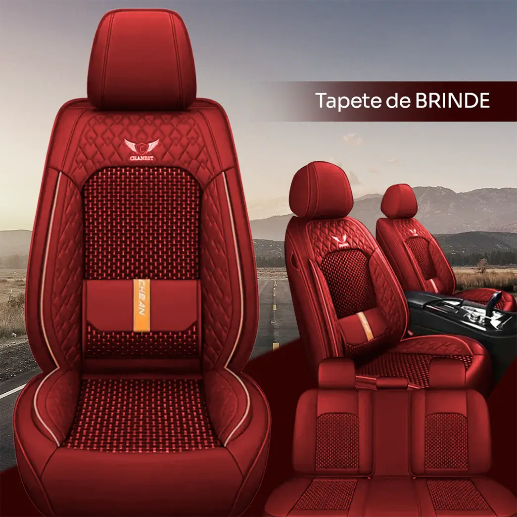 Capa para Banco de Carro Completa em Couro Legítimo Universal Italian + BRINDE: Tapete Completo